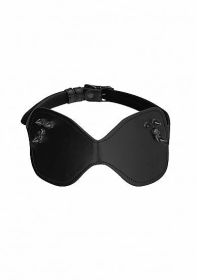 Ouch! Skulls & Bones Large Eye Mask With Skulls and Spikes Black
