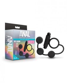 Blush Anal Adventures Platinum Silicone Anal Ball W/vibrating C RingÃ‚Â - Black