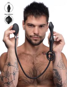 Devils Rattle Inflatable Silicone Anal Plug With Cock And Ball Ring